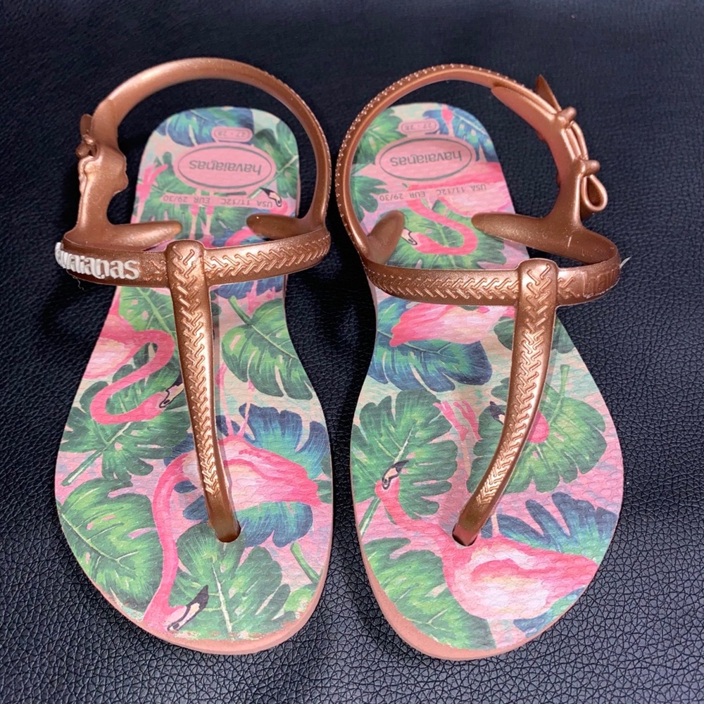 Havaianas Girl Strap Sandals USA 11 Bronze